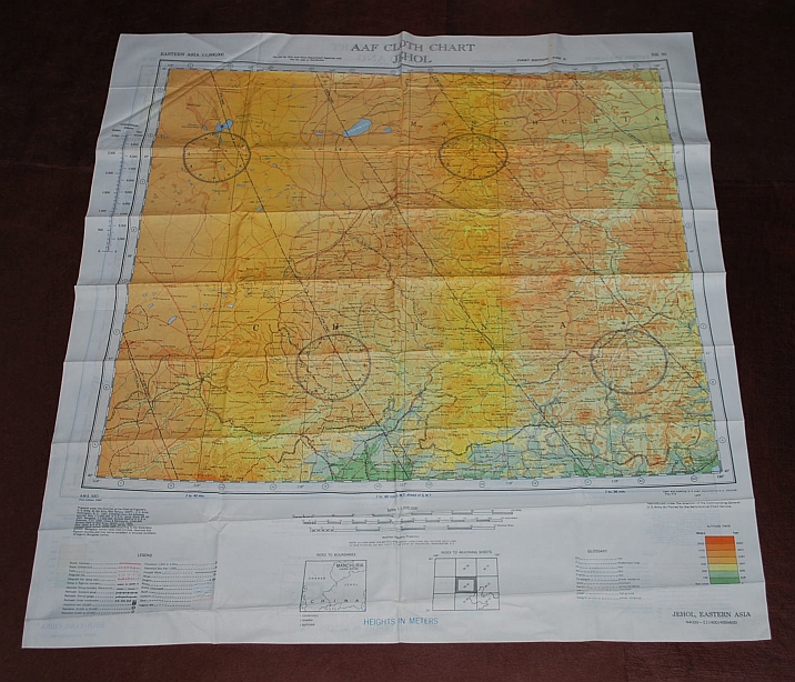 Image for Jehol NK 50 & Shen-Yang (Mukden) NK 51. AAF Cloth Chart. Eastern Asia Series. AMS 5301. Evasion Map Scarf